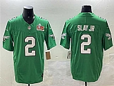 Men's Philadelphia Eagles #2 Darius Slay Jr. Green 2025 Super Bowl LIX Patch F.U.S.E. Throwback Vapor Untouchable Limited Stitched Jersey,baseball caps,new era cap wholesale,wholesale hats